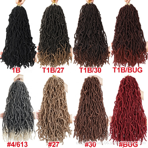 Hot Product 24Roots/pack Synthetic Goddess Faux Locs Pre-made Loop light Crochet Braid Hair Extensions